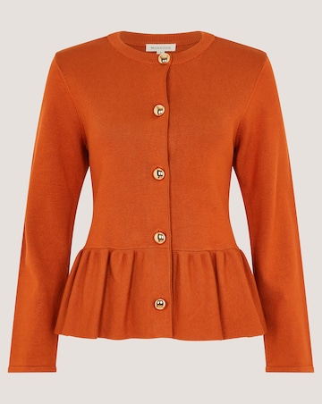 Monsoon Prune Peplum Cardigan