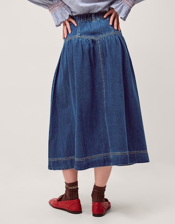 Monsoon Tamsin Button Denim Midi Skirt