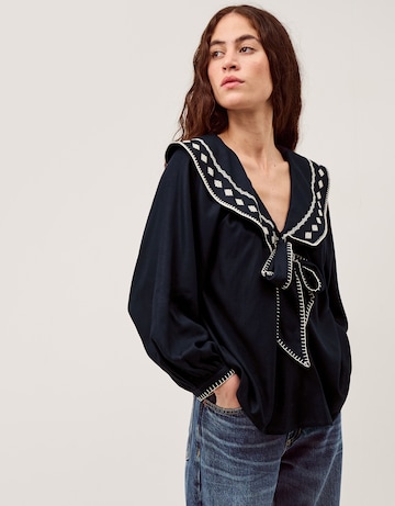 Monsoon Lola Embroidered Collar Top