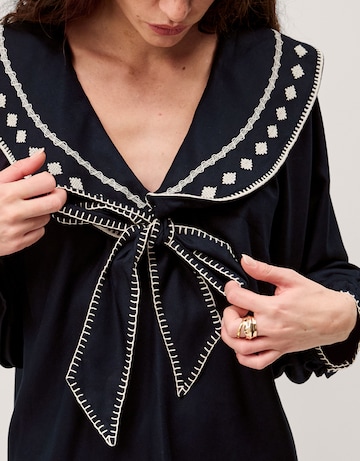 Monsoon Lola Embroidered Collar Top