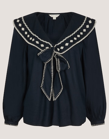 Monsoon Lola Embroidered Collar Top