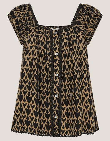 Monsoon Arti Print Button Top