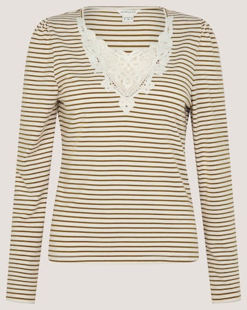 Monsoon Lauren Lace Stripe Jersey Top