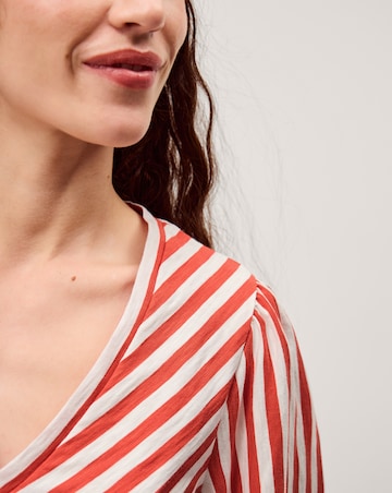 Monsoon Shayla V-Neck Stripe Jersey Top