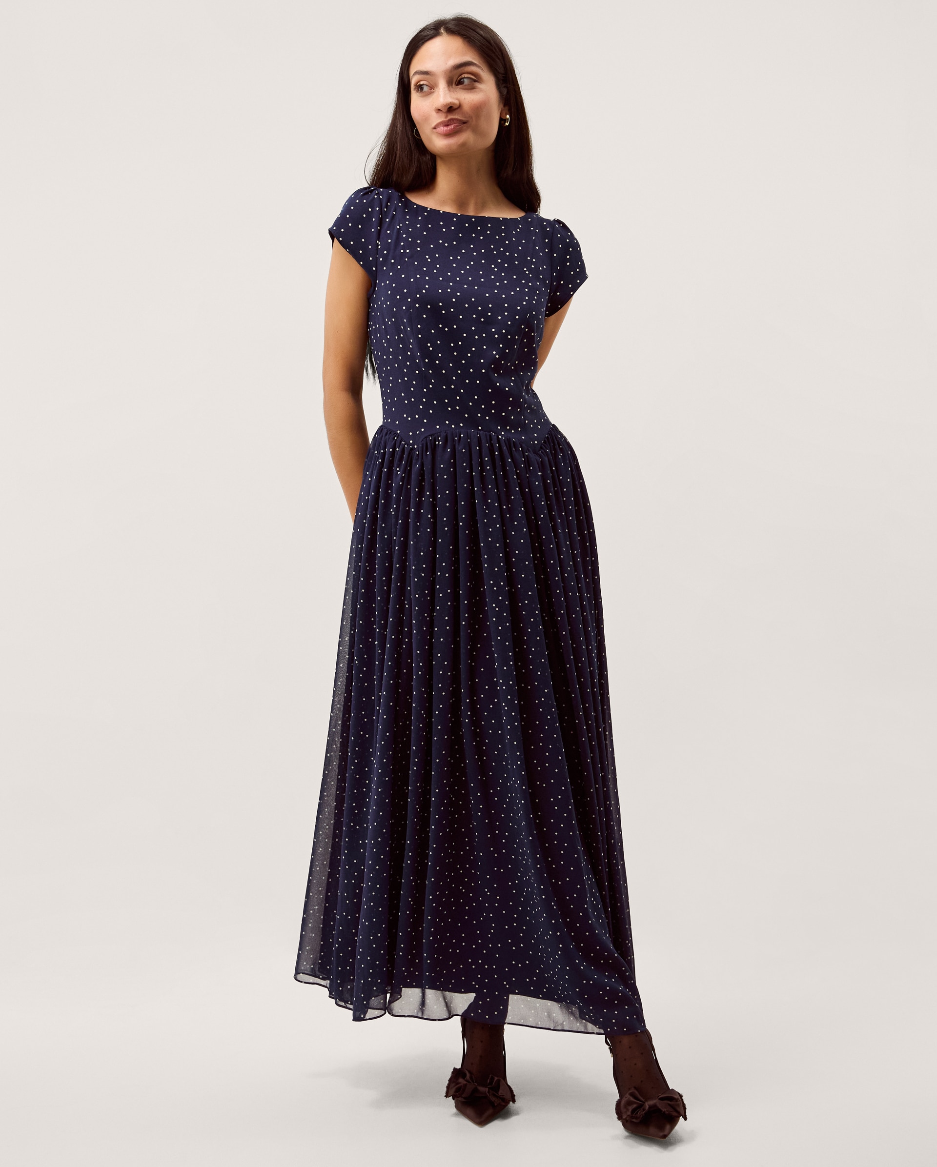 New In - Monsoon Caitie Polka Dot Midi Dress