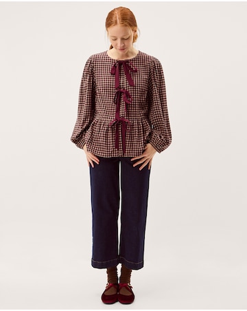 Monsoon Agatha Check Tie Front Blouse