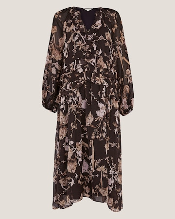 Monsoon Jada Floral Print Midi Dress