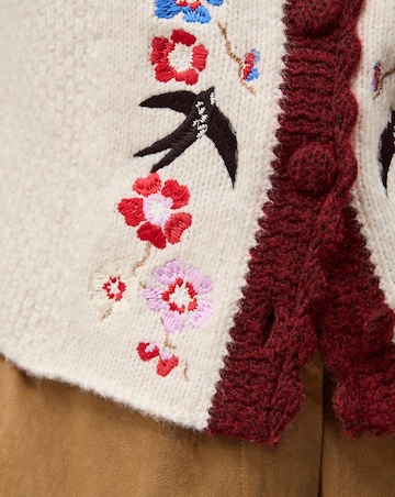 Monsoon Etta Floral Scallop Cardigan