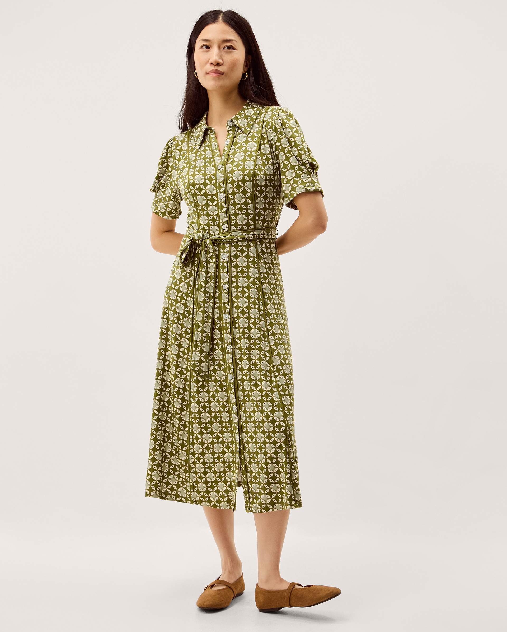 New In - Monsoon Kalani Jersey Midi Shirt Dress