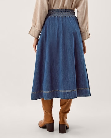 Monsoon Sophie Shirred Denim Midi Skirt
