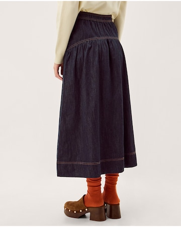 Monsoon Lucy Button Denim Midi Skirt