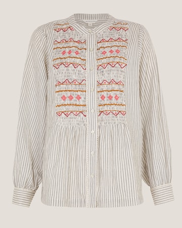 Monsoon Hettie Shirred Stripe Shirt