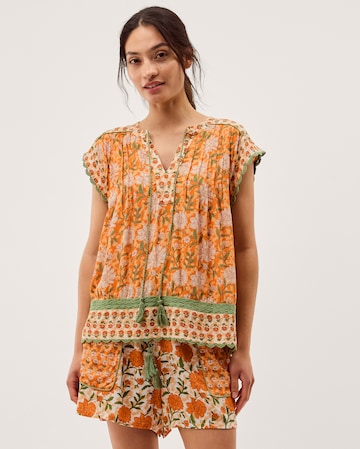 Monsoon Carris Floral Scallop Trim Top