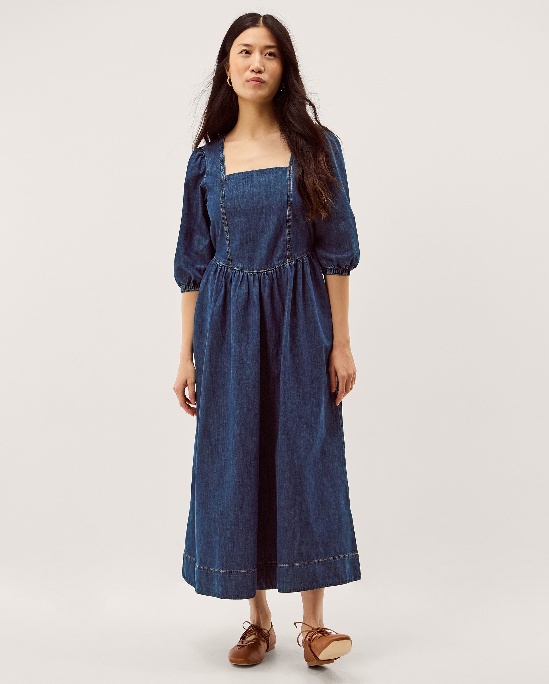 New In - Monsoon Lily Denim Midi Dress