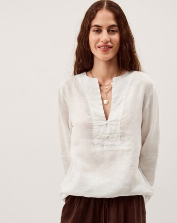 Monsoon Alexis Knot Button Linen Top
