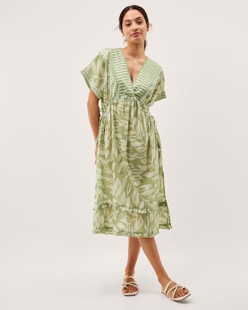 Monsoon Lillie Leaf Print Midi Dress