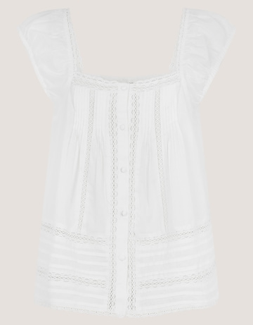 Monsoon Olivia Lace Trim Top