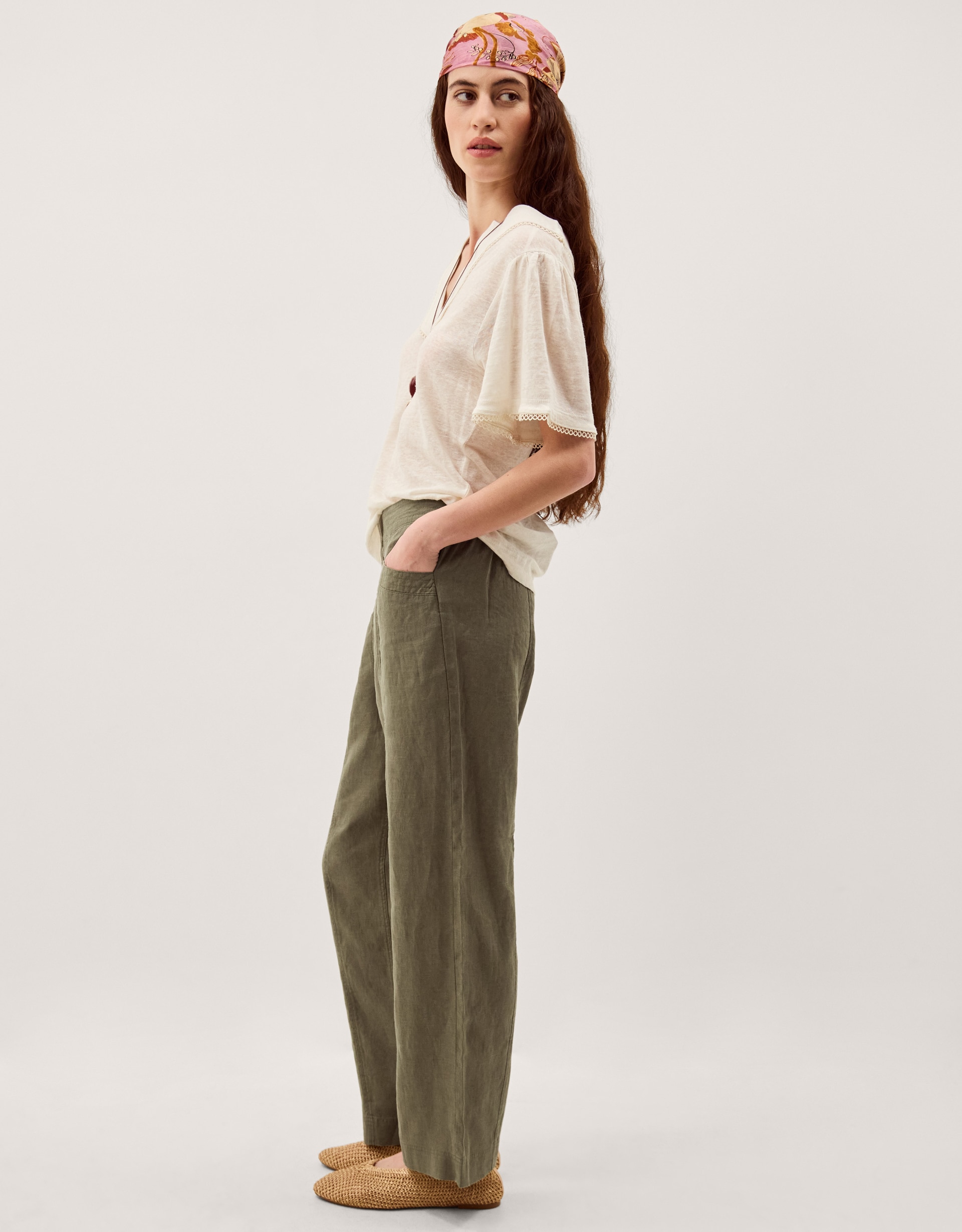 New In - Monsoon Lucy Straight Leg Linen Trousers