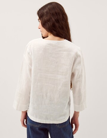 Monsoon Jayla V-Neck Lace Linen Blouse
