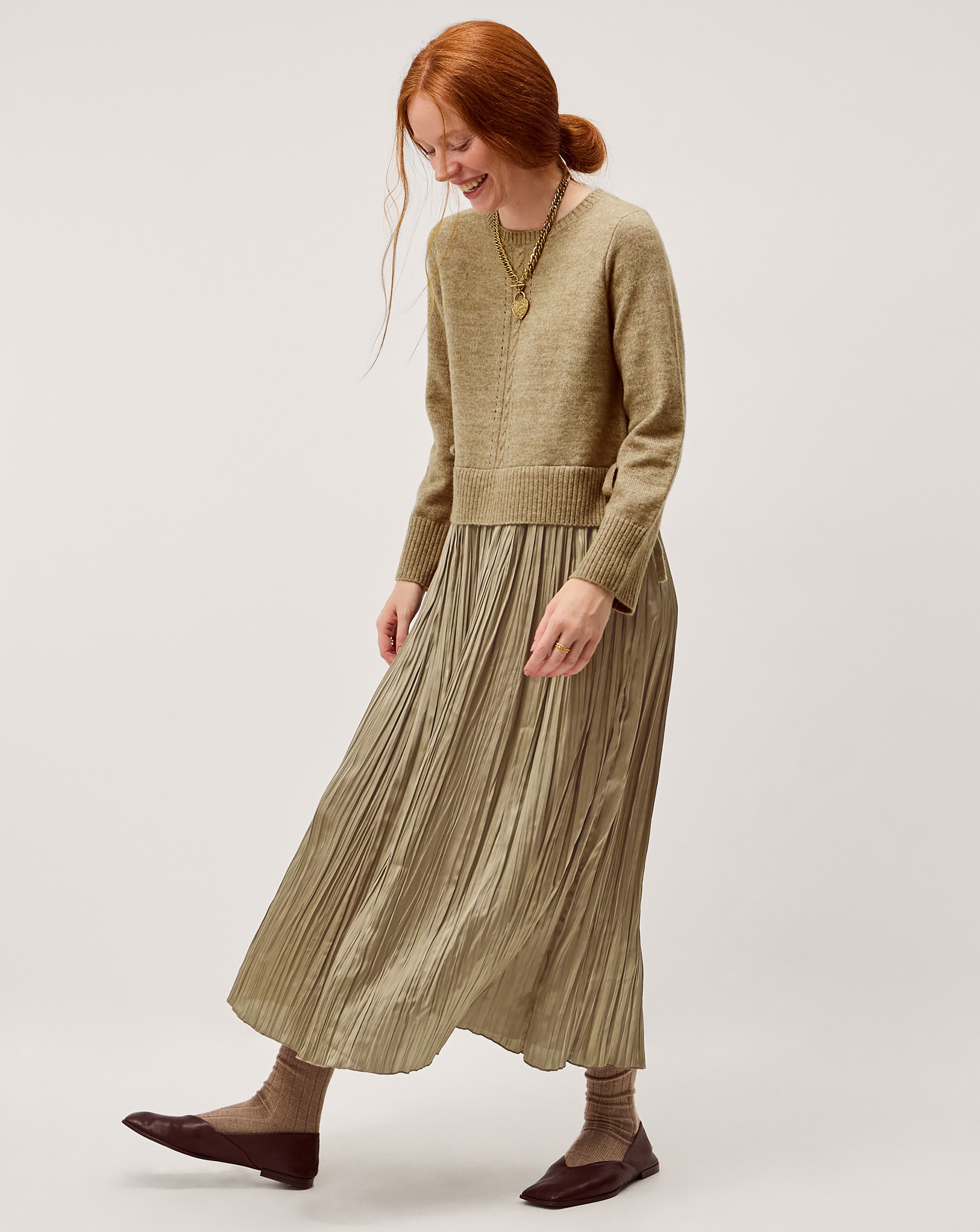 New In - Monsoon Nayla Jumper Pleated Midi Dress