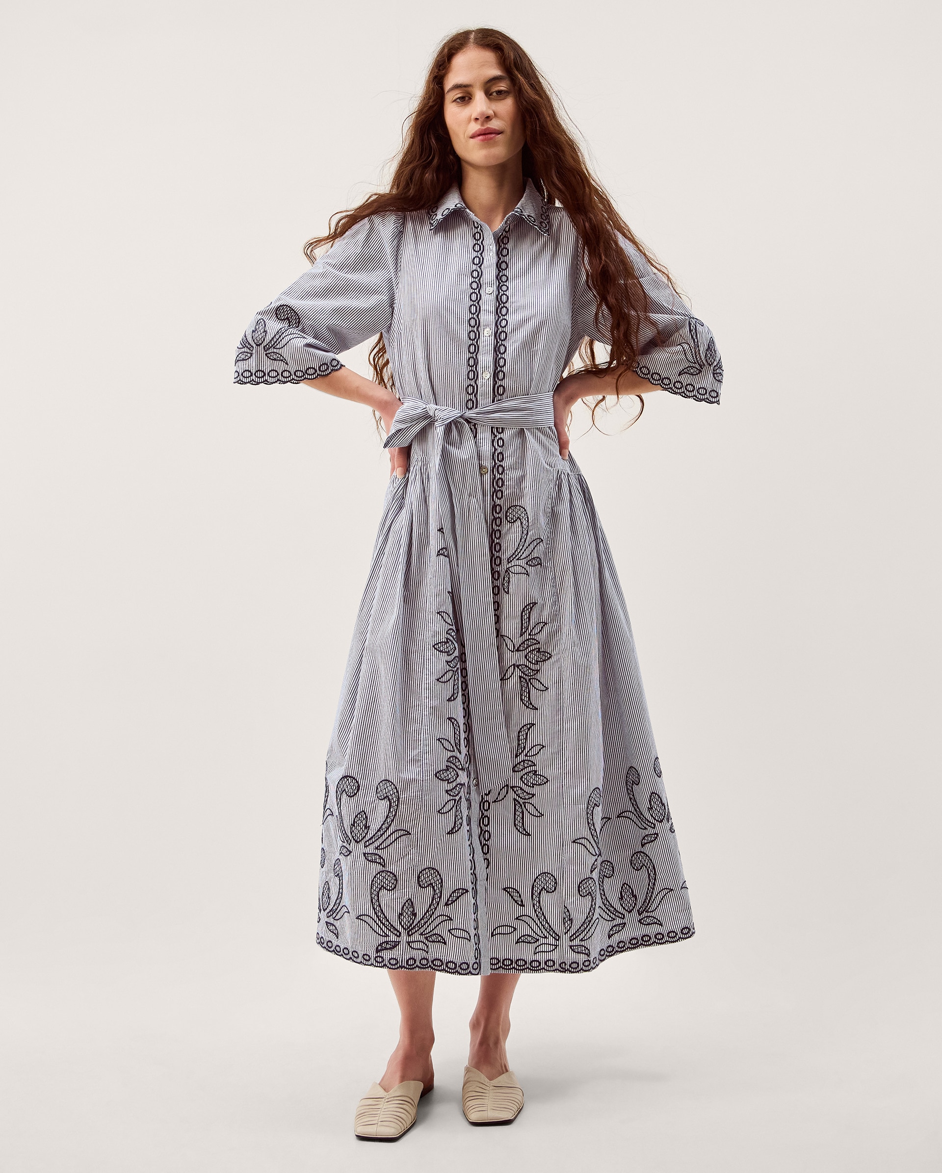 New In - Monsoon Kirsty Stripe Midi Shirt Dress