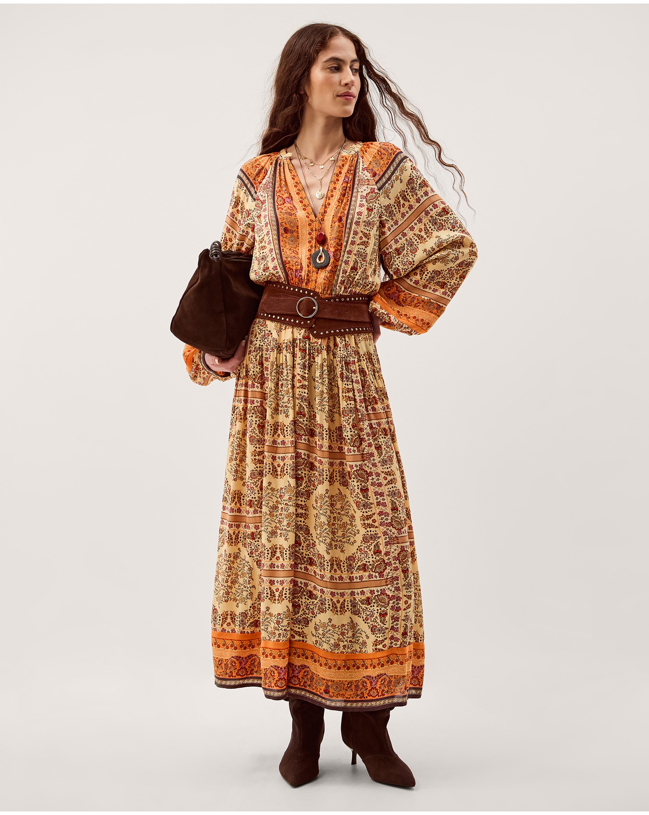 New In - Monsoon Ines Floral Print Midi Dress