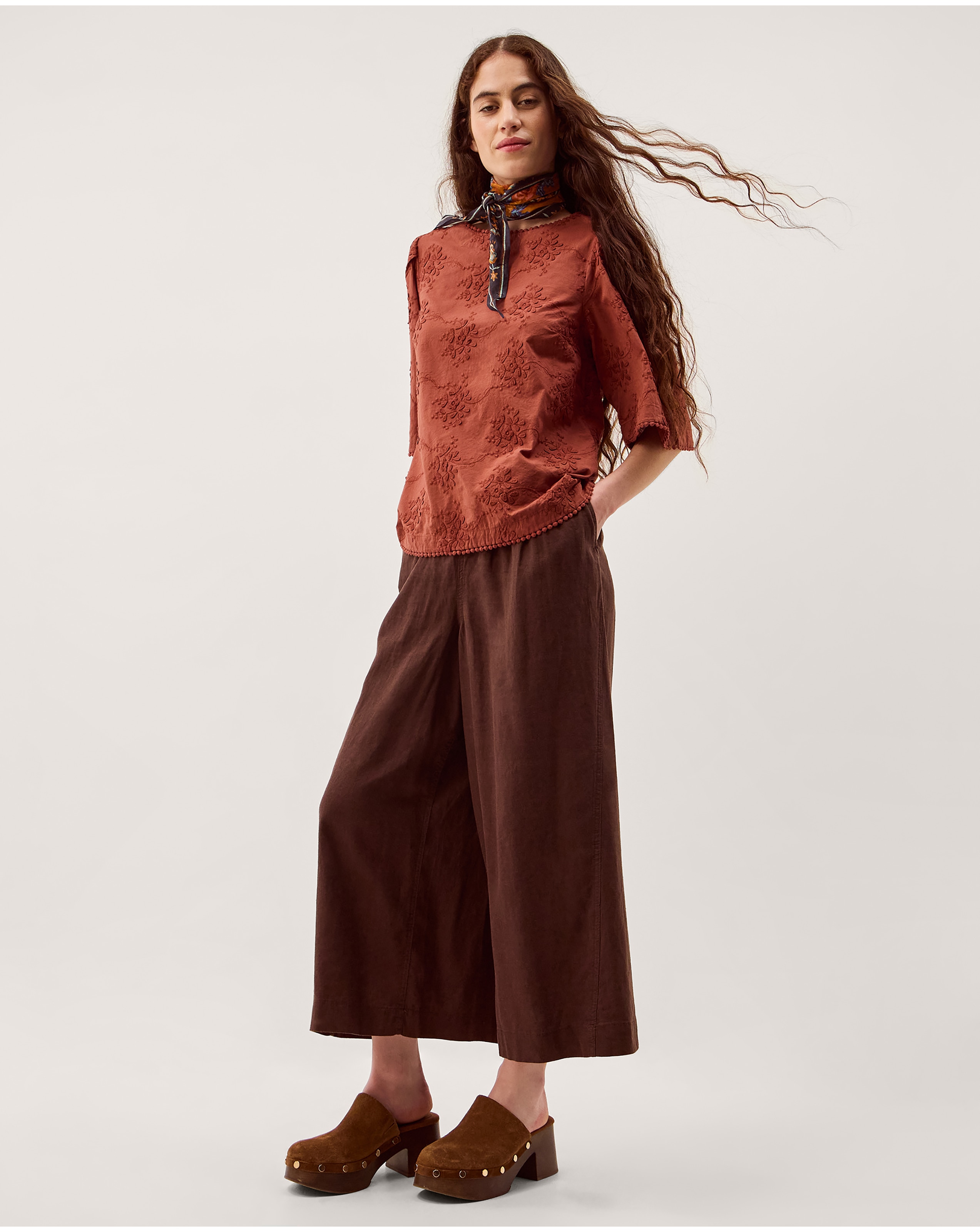 New In - Monsoon Harika Floral Embroidered Top