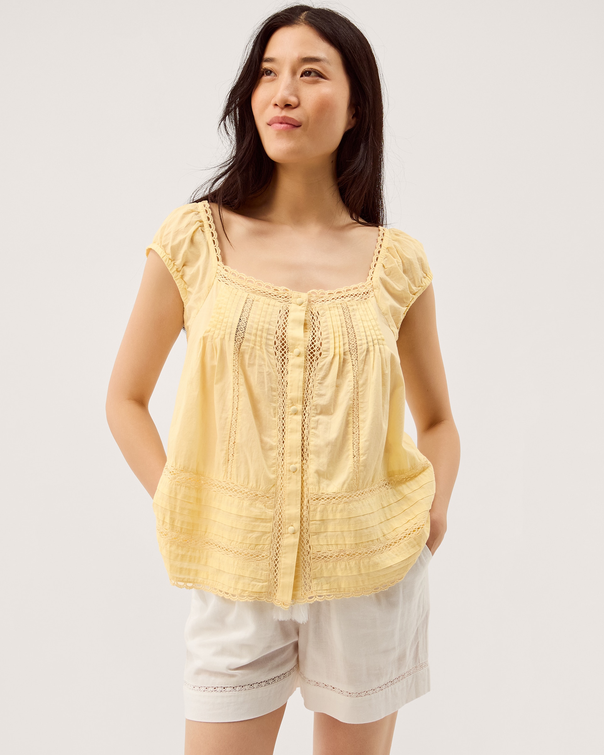New In - Monsoon Olivia Lace Trim Top