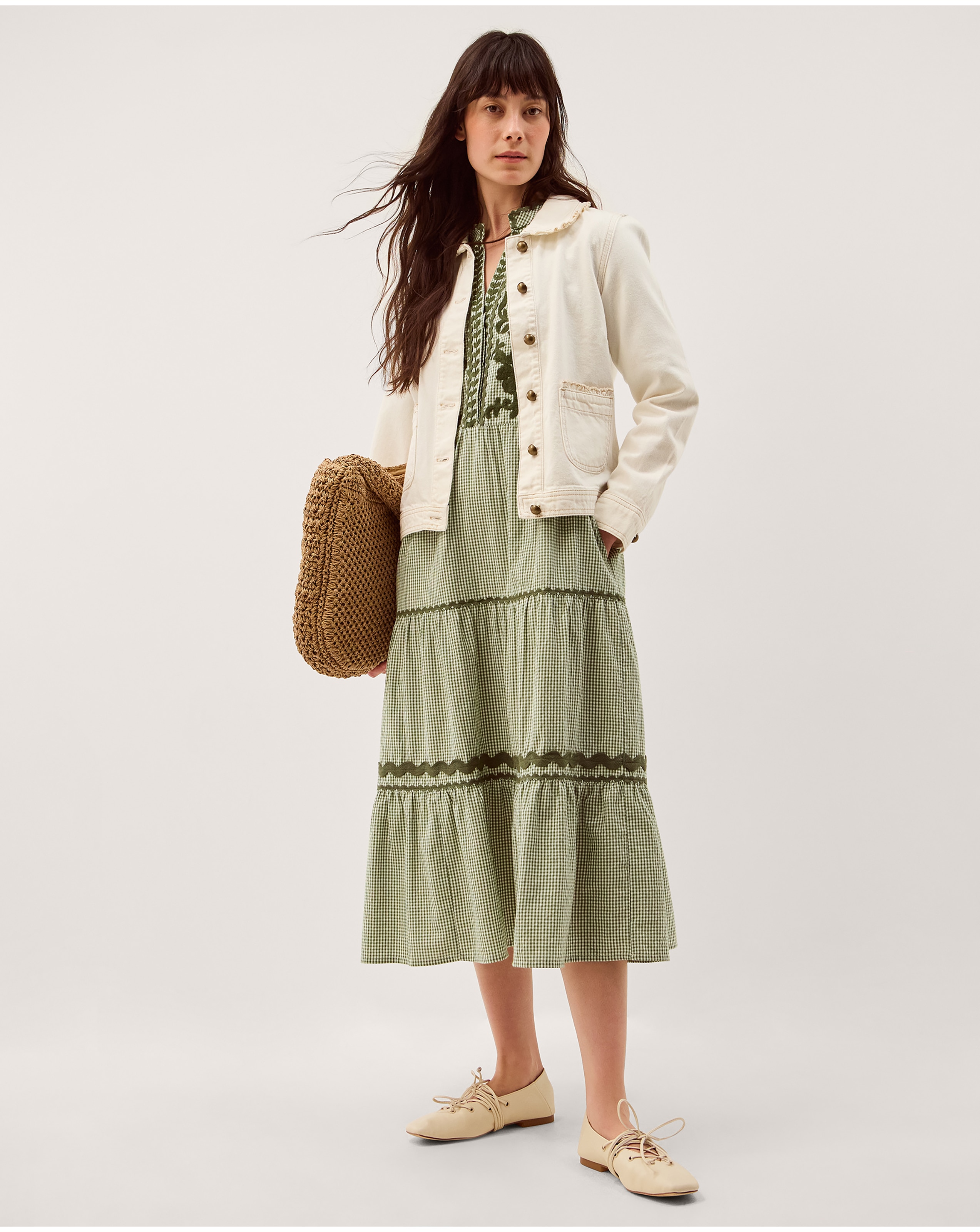 New In - Monsoon Gaia Gingham Midi Dress