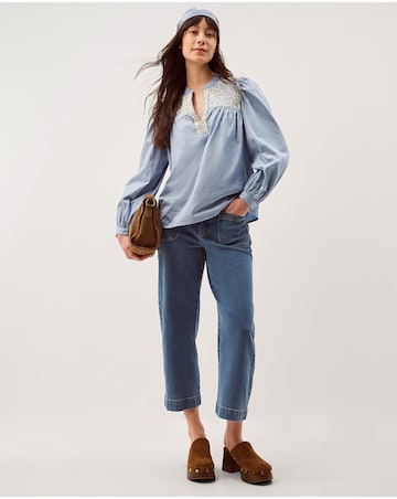 Monsoon Erica V-Neck Embroidered Blouse