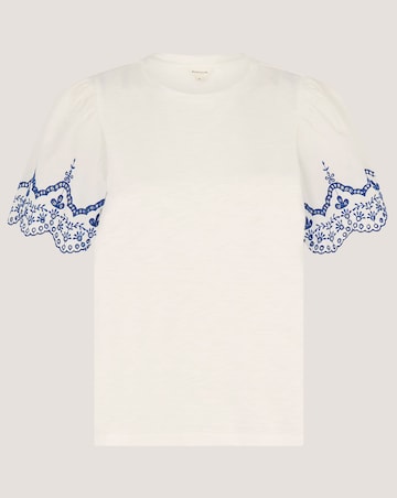 Monsoon Bree Broderie Sleeve T-Shirt