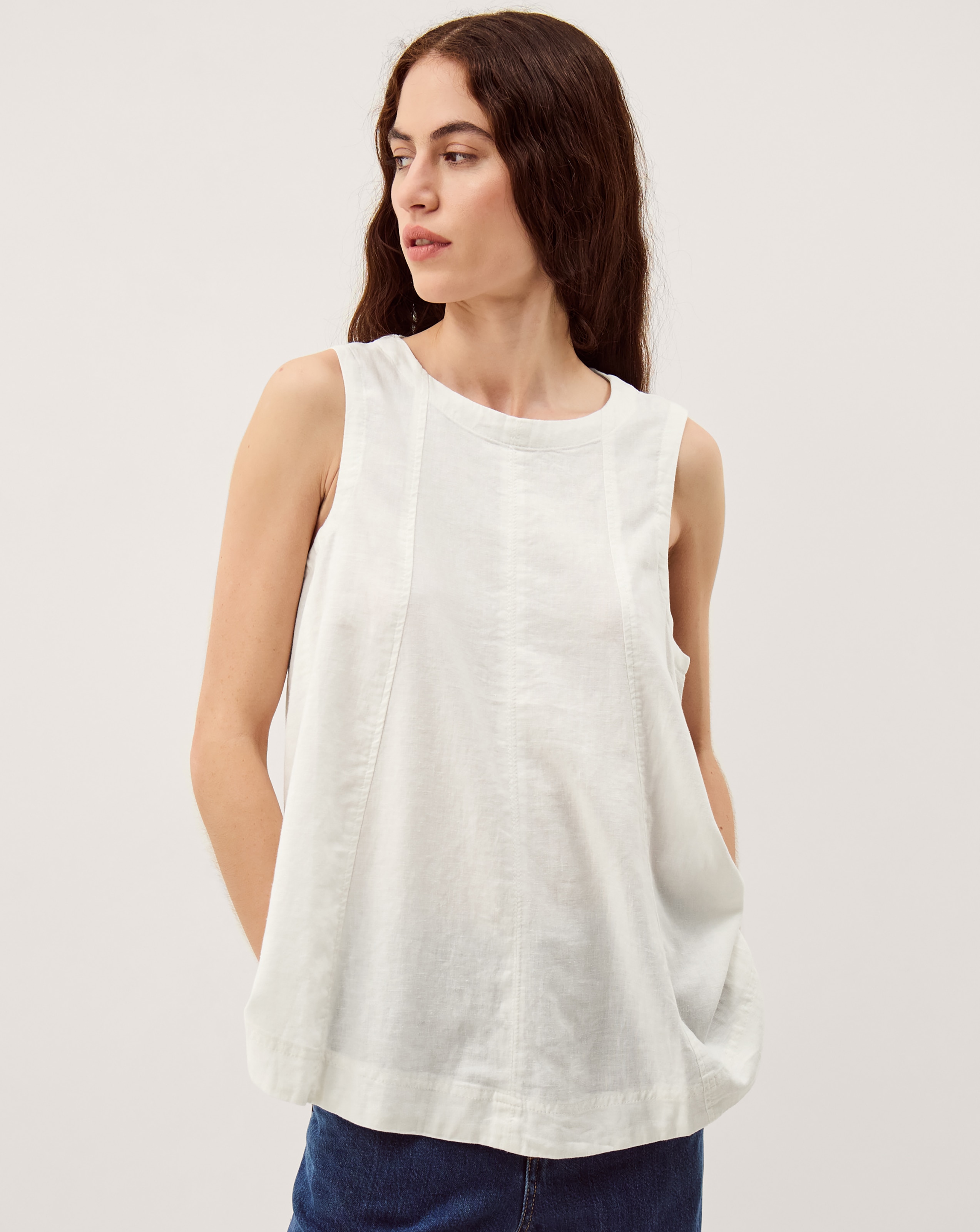 New In - Monsoon Sammy Swing Linen Blend Tank Top