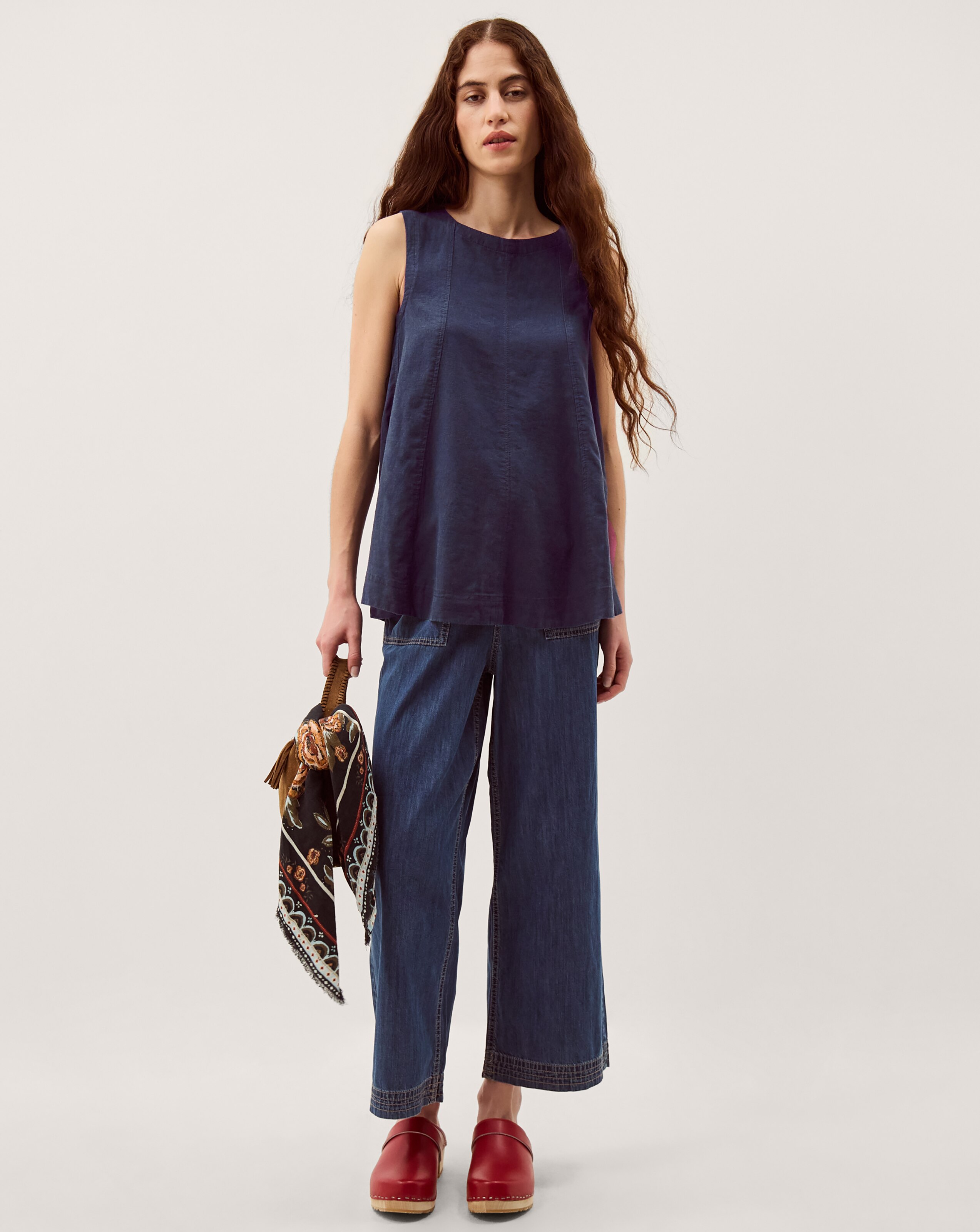 Monsoon Sammy Swing Linen Blend Tank Top