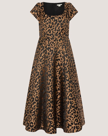 Anna Leopard Print Midi Dress