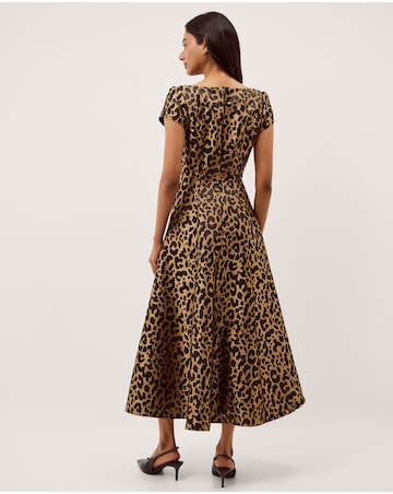 Anna Leopard Print Midi Dress