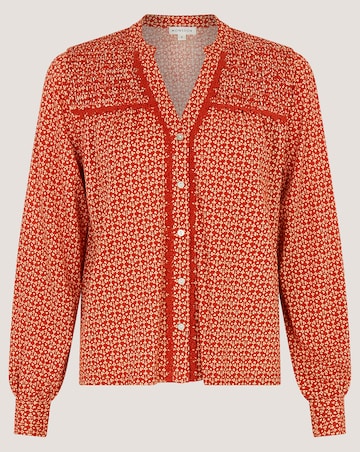 Monsoon Palmer Print Smocked Jersey Top