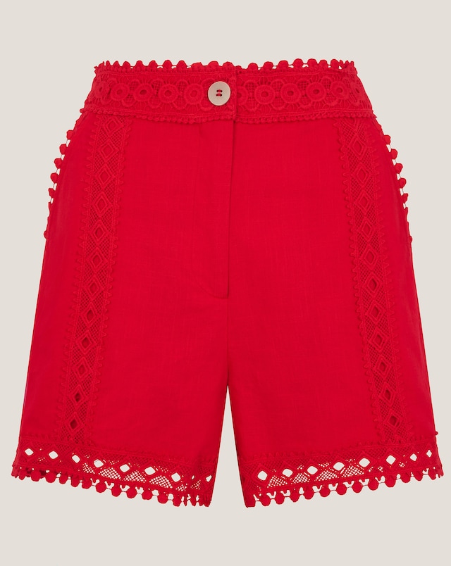 Monsoon Irina High-Waisted Lace Shorts