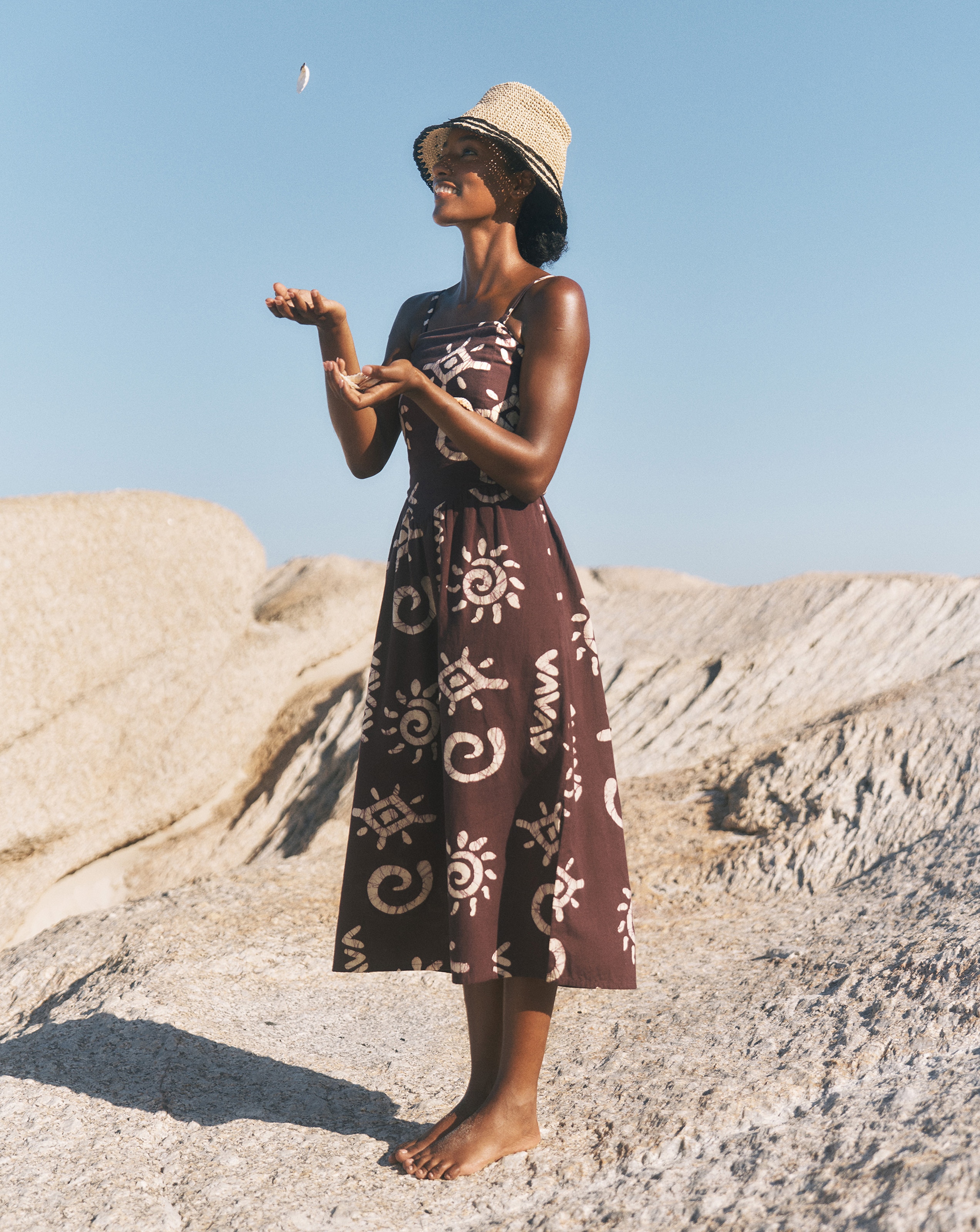 Monsoon Mafalda Print Bandeau Midi Dress