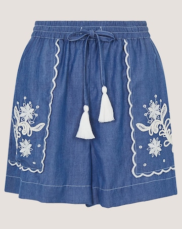 Monsoon Isla Embroidered Denim Shorts