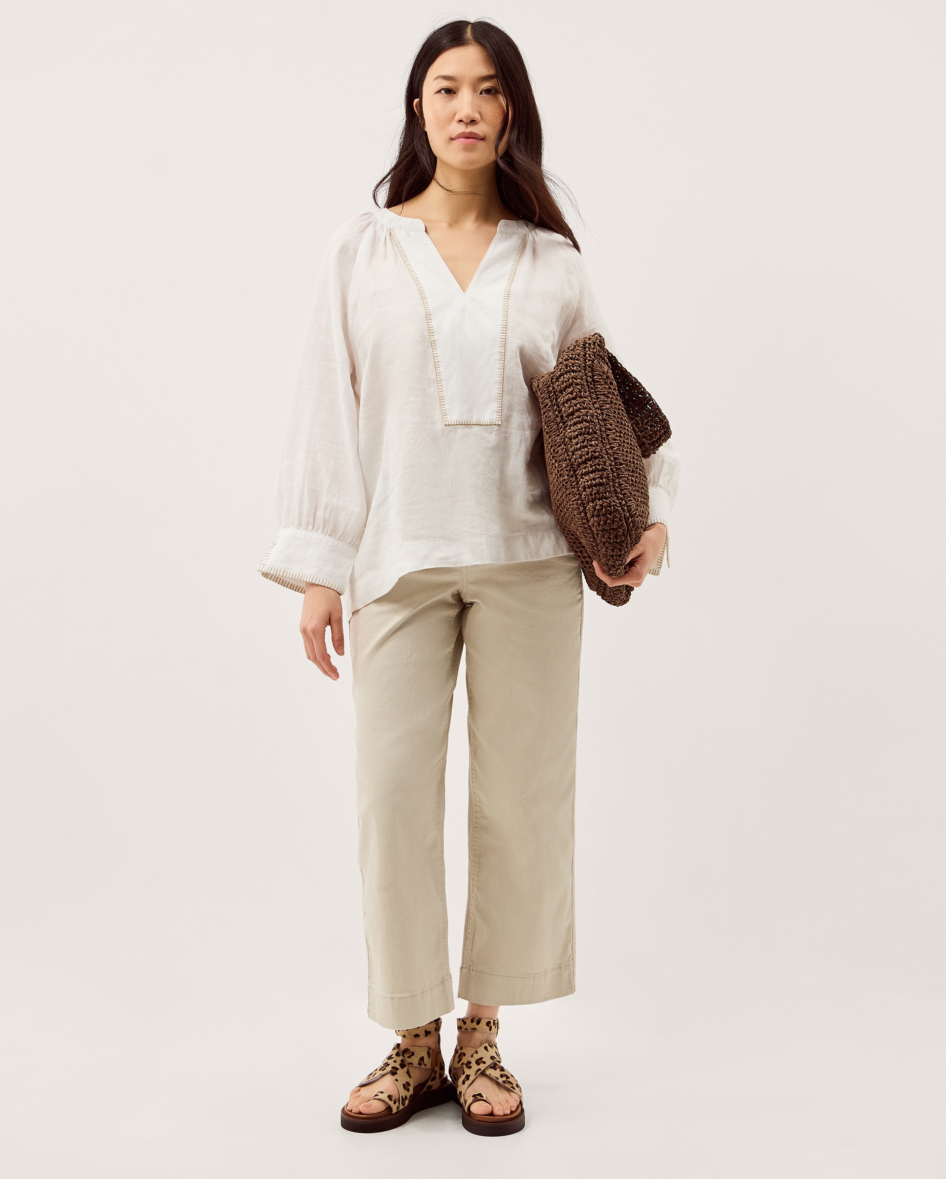 New In - Monsoon Frida V-Neck Linen Blouse