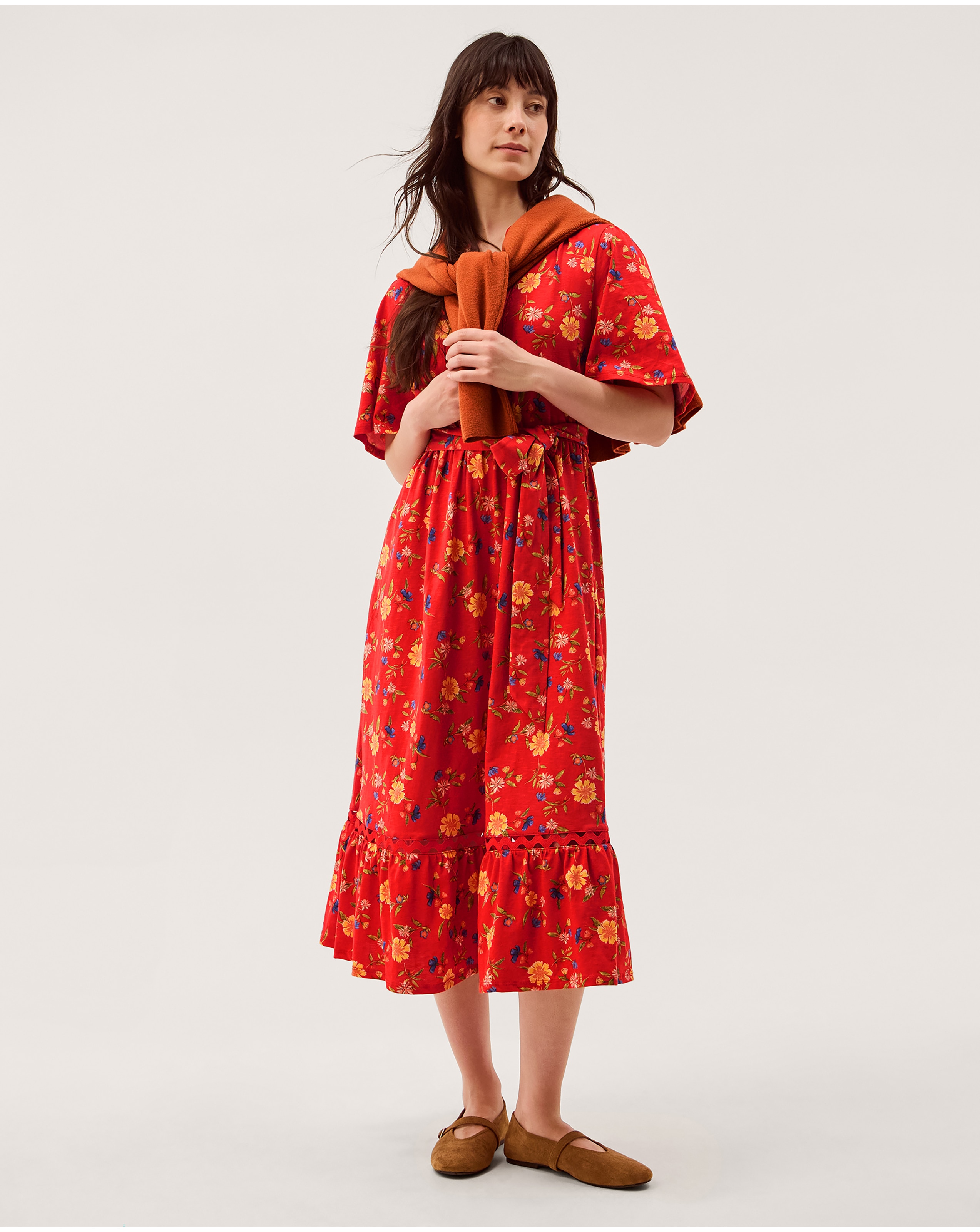 New In - Monsoon Libby Floral Jersey Midi Dress