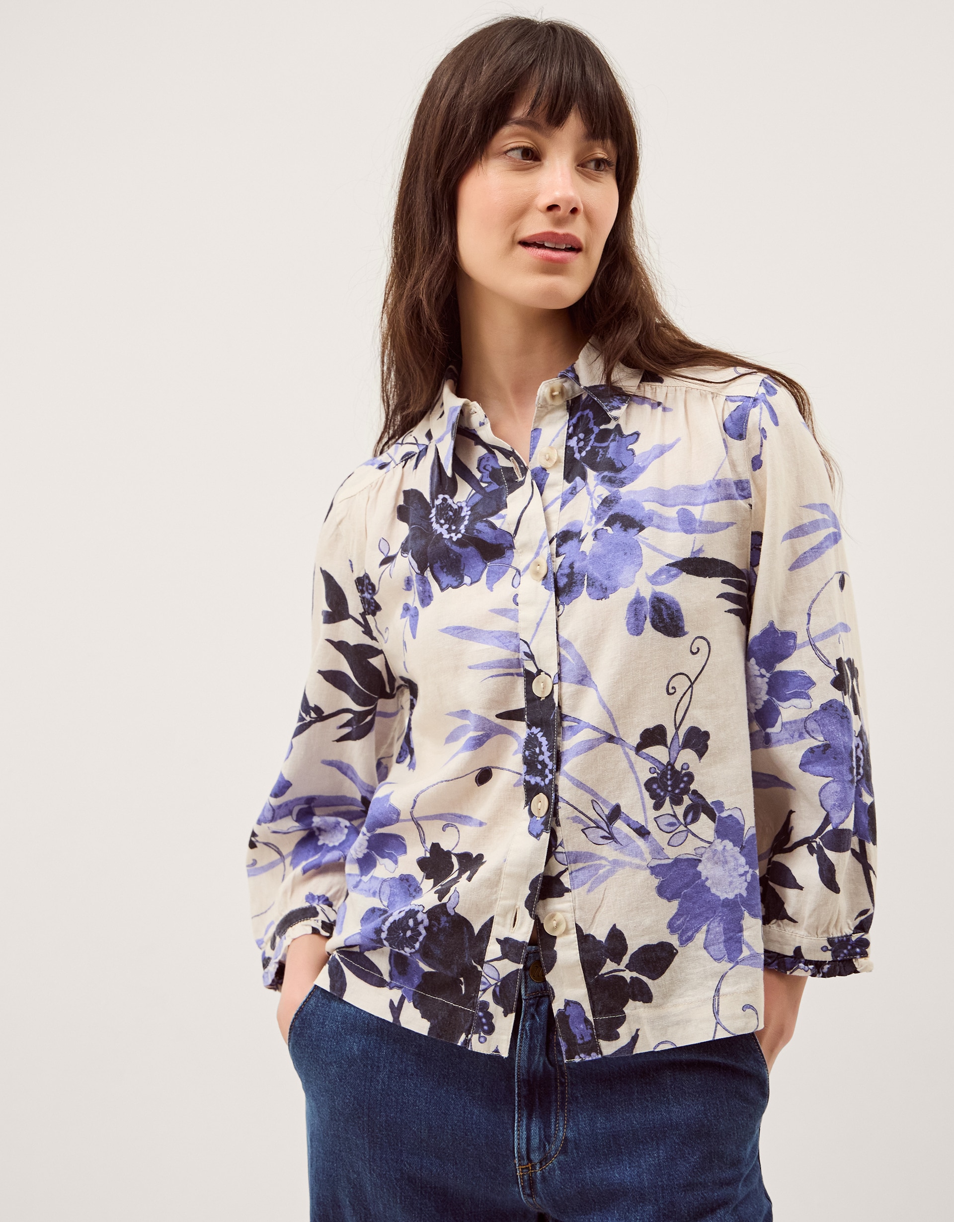 New In - Monsoon Nicolette Linen Blend Shirt