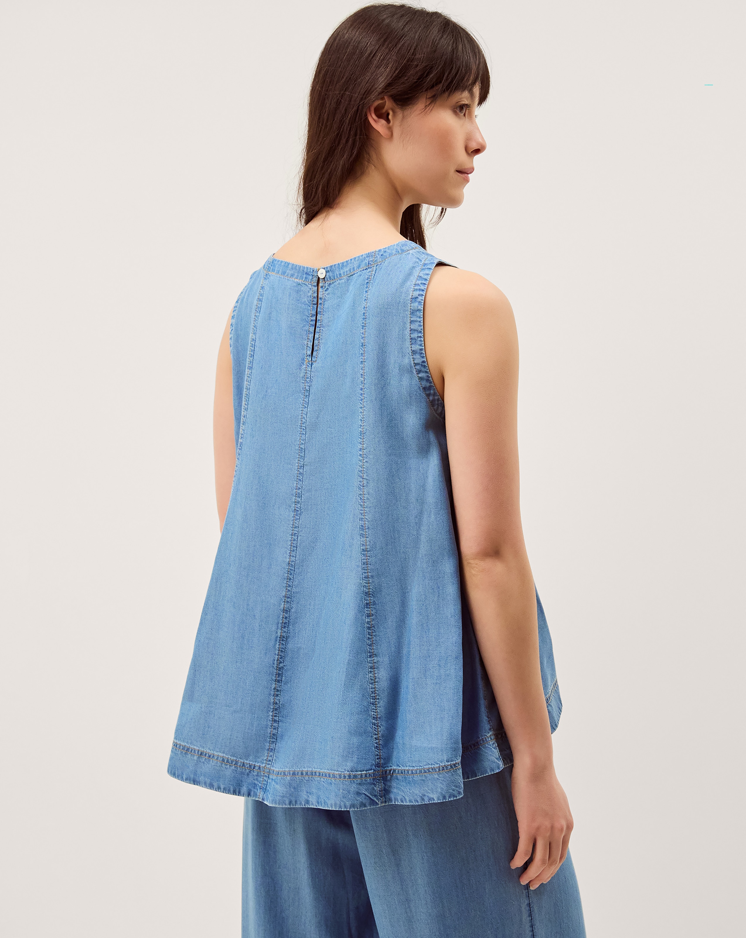Monsoon Daria Swing Chambray Tank Top | JD Williams