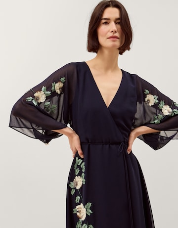 Monsoon Clara Floral Midi Wrap Dress