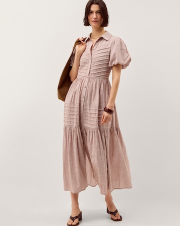 Monsoon Winnie Puff Sleeve Stripe Midi Dress