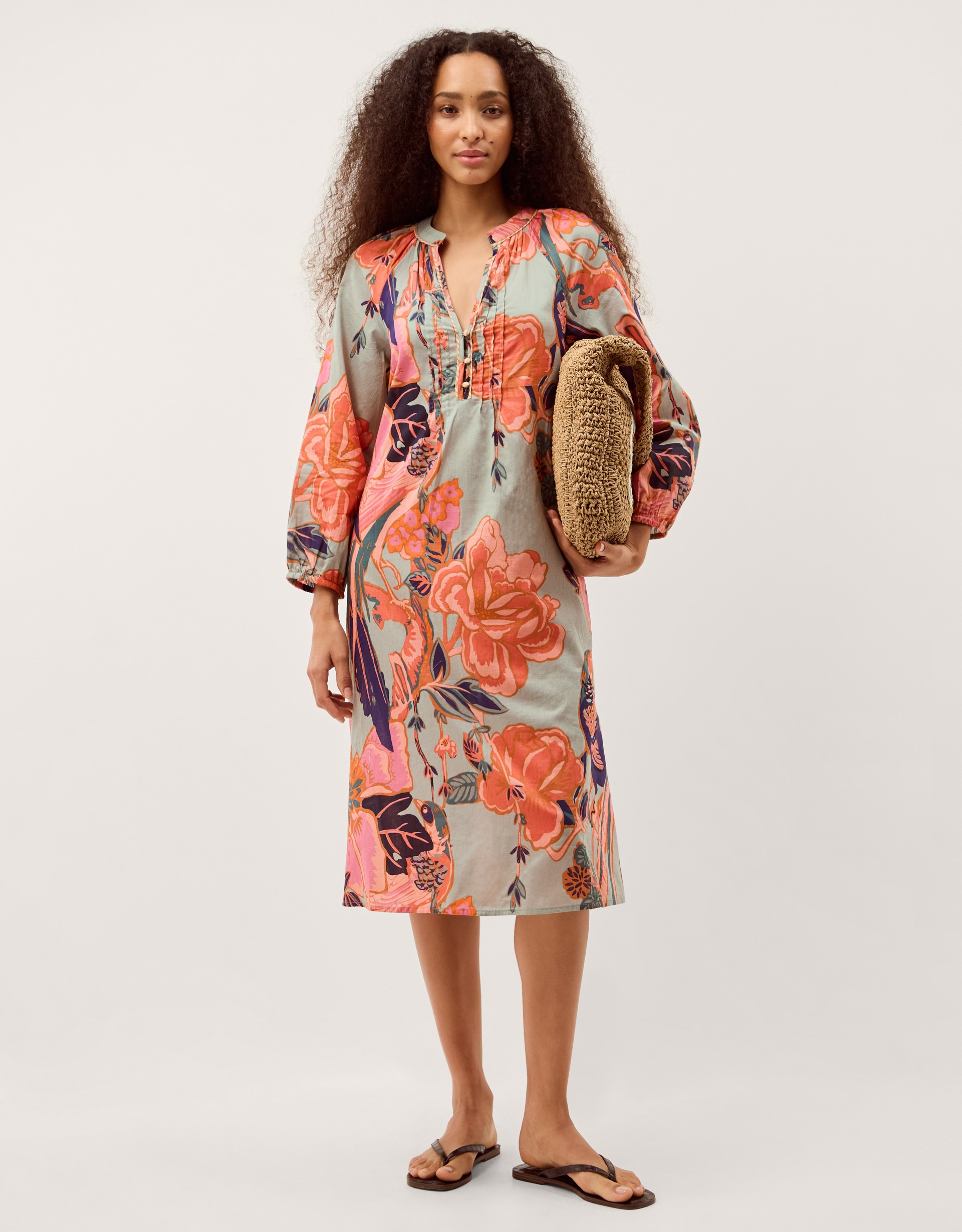 New In - Monsoon Carmen Floral Midi Tunic Dress