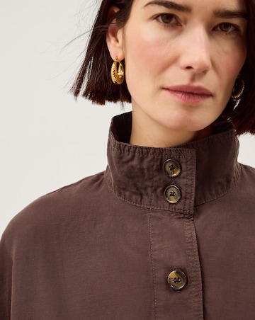 Monsoon Marie Funnel Neck Linen Blend Jacket