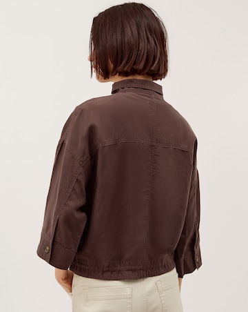 Monsoon Marie Funnel Neck Linen Blend Jacket