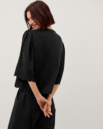 Monsoon Cindy Embroidered Tie Front Top