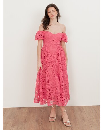 Maya Deluxe Floral Lace Midaxi Dress